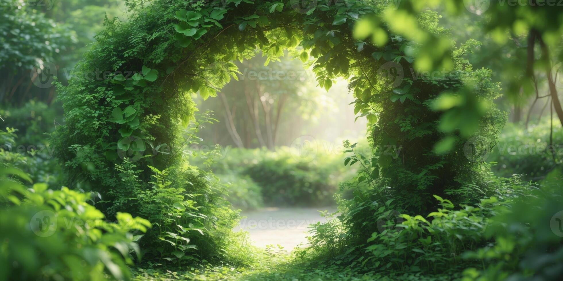 Vibrant Green Foliage Frame Creating a Natural Ambiance for Various Settings. photo