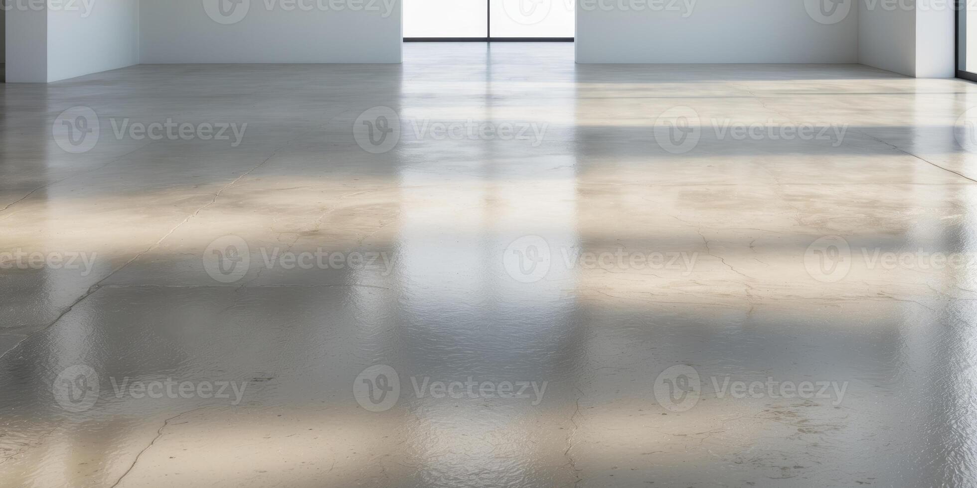 Polished Concrete Floor Reflecting Light photo