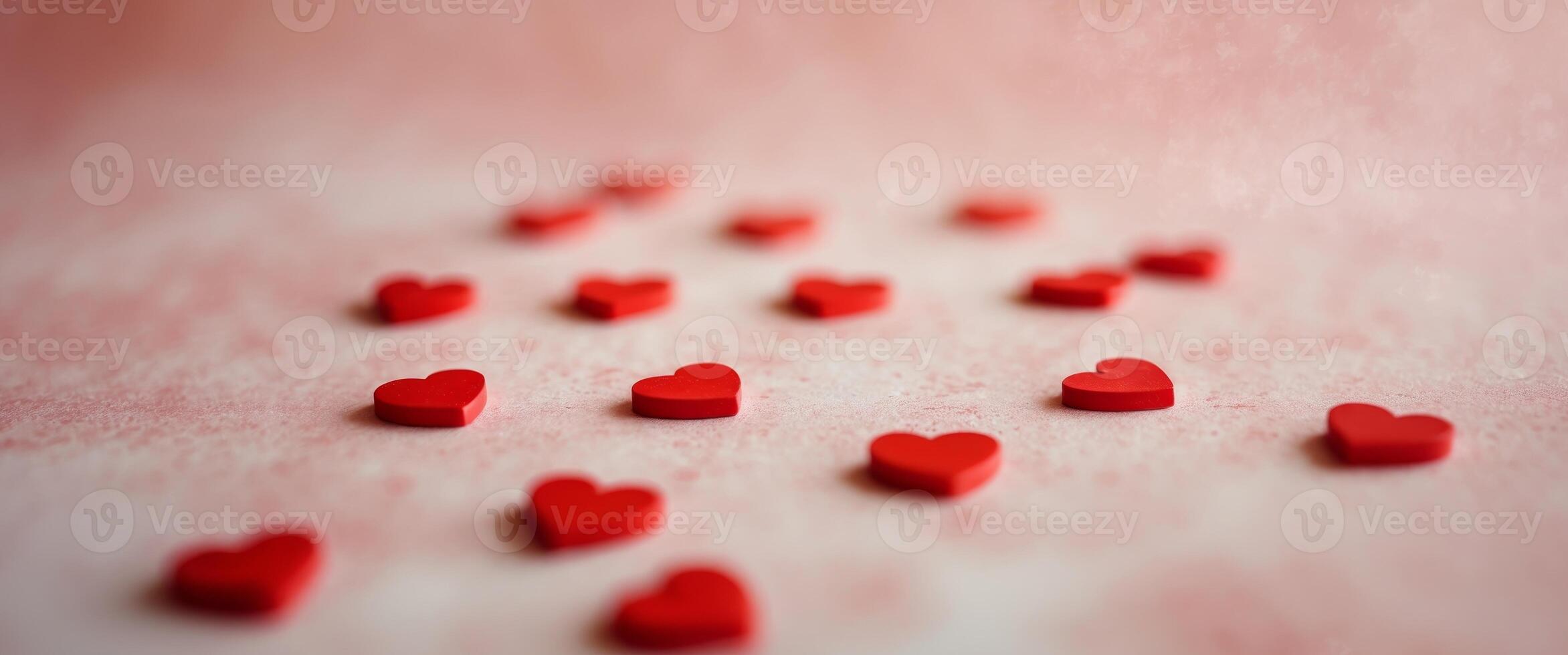Red Hearts Radiate Love On Pink Background photo