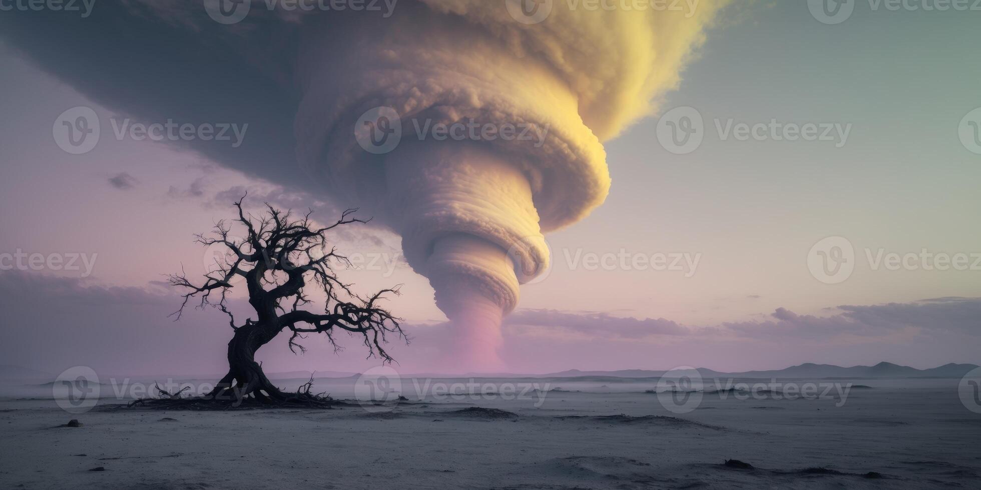 Desolate Planet Sucked into Haunting Atmospheric Apocalypse Earth s Doomsday Concept photo
