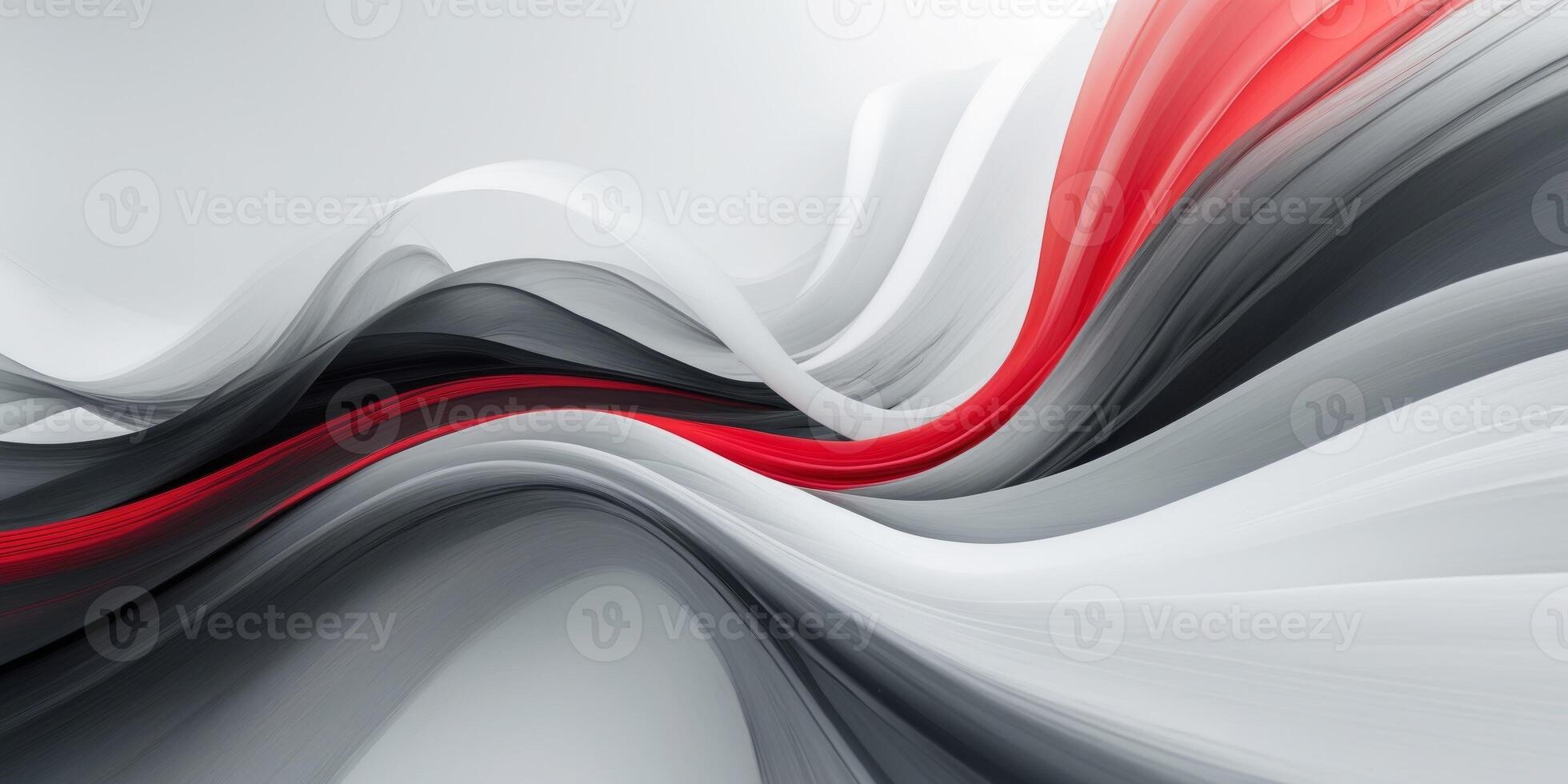 Abstract Gray White and Red Flowing Lines Design. photo