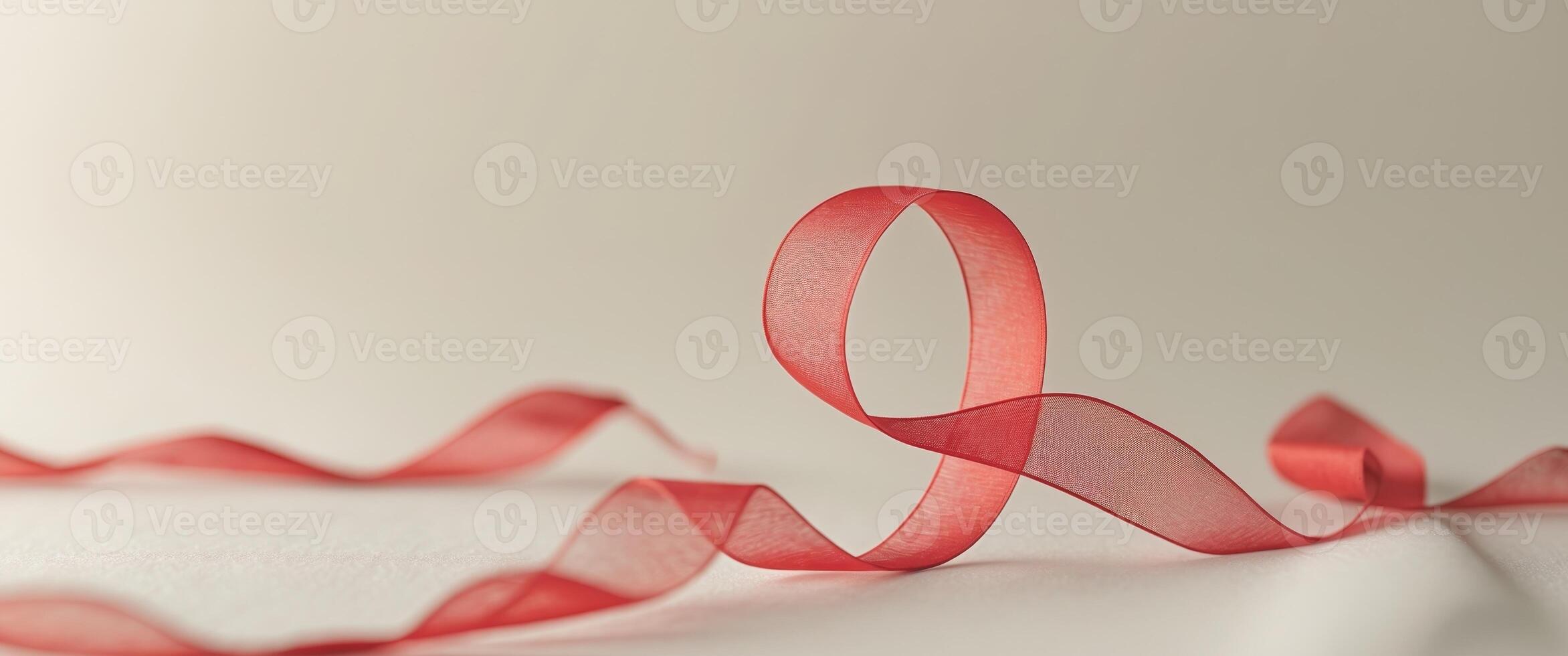 Valentines day background with red ribbon photo