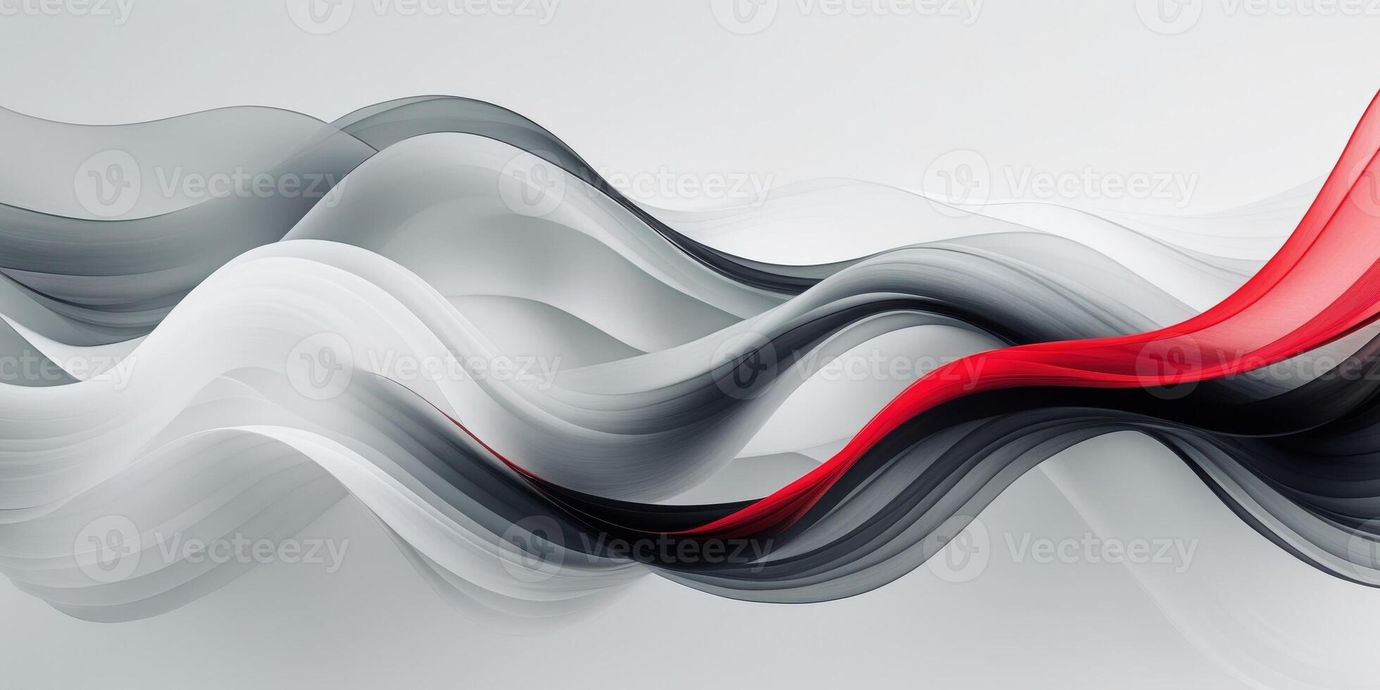Abstract Gray White and Red Flowing Lines Design photo