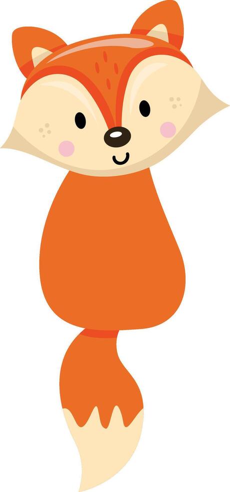 Cute Little Fox Looking Back vector