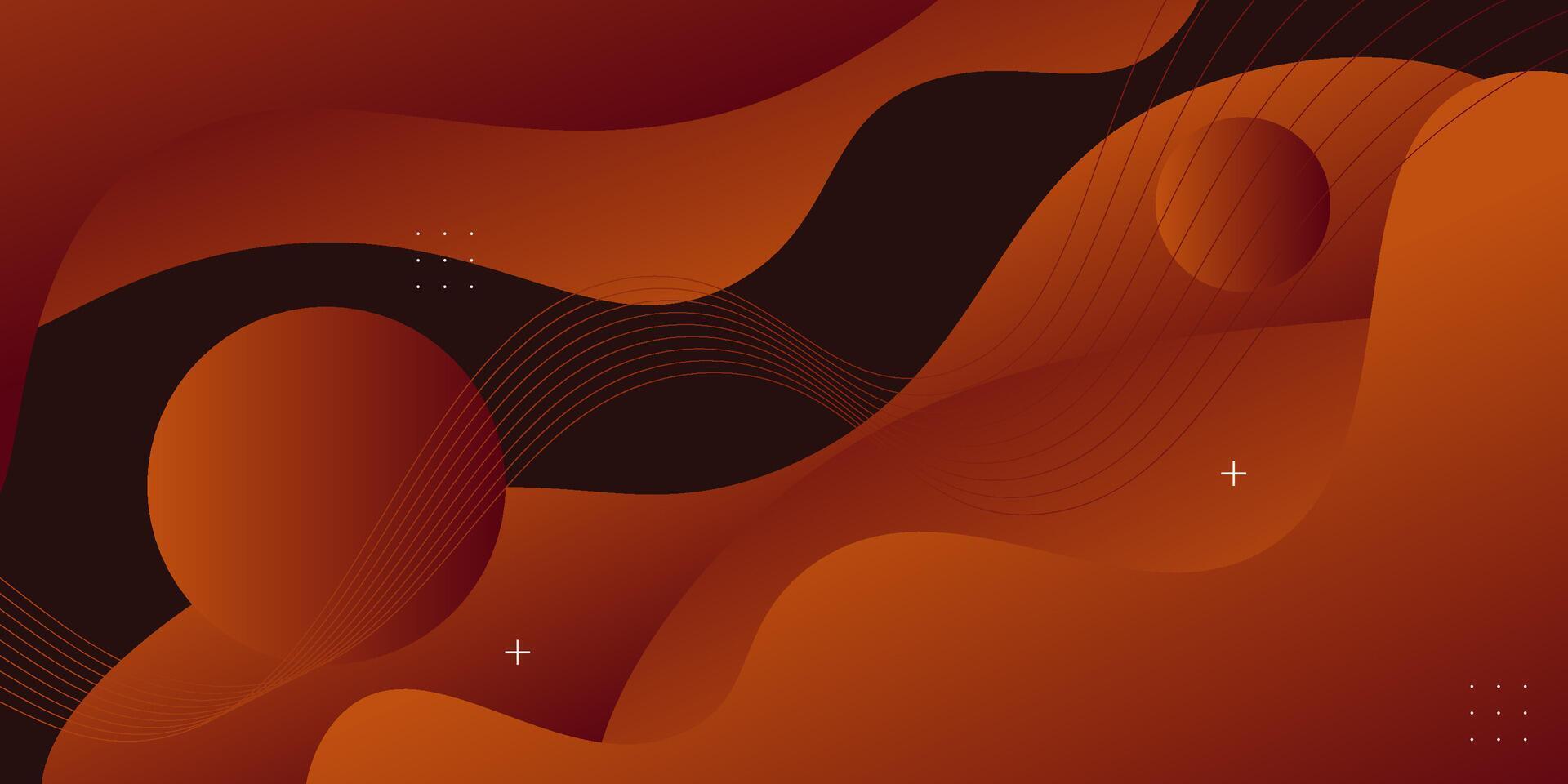 Orange geometric business banner design. Creative banner design with wave shape and lines as template. Simple design on horizontal banner. Eps10 vector