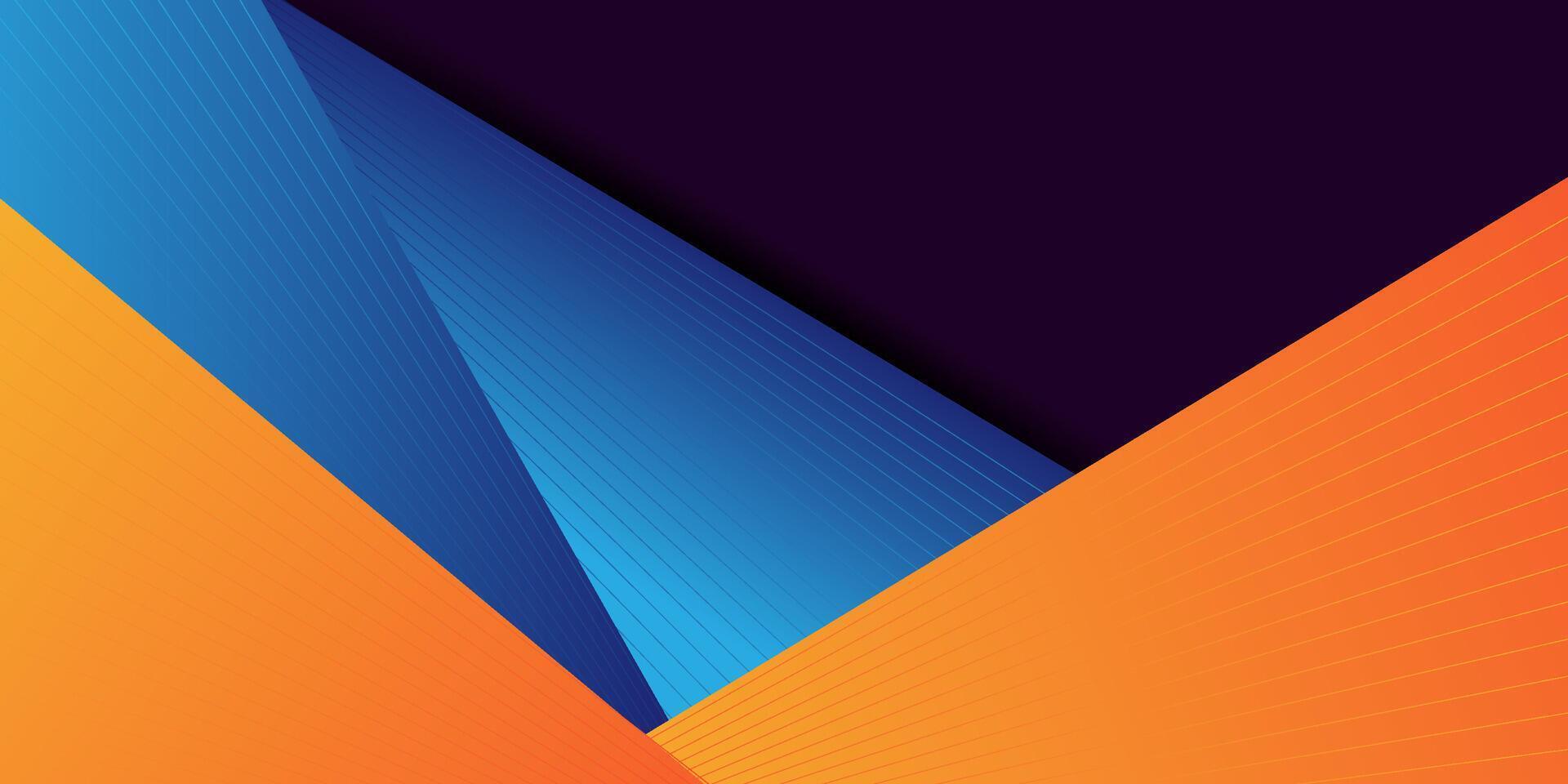 Abstract orange and blue square overlapping background for card graphic design. Orange background with shadow elements. Eps10 vector