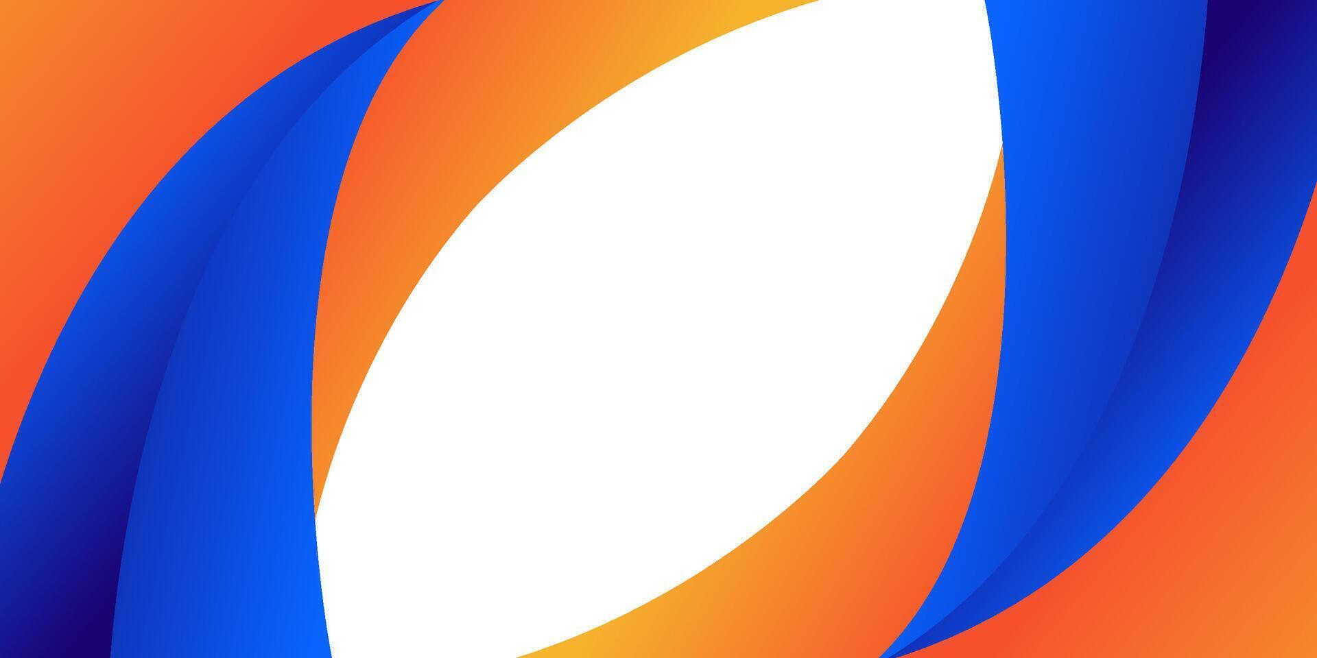Simple blue and orange geometric business banner design. Creative banner design with wave shape and lines on white background for template. Simple horizontal banner. Eps10 vector