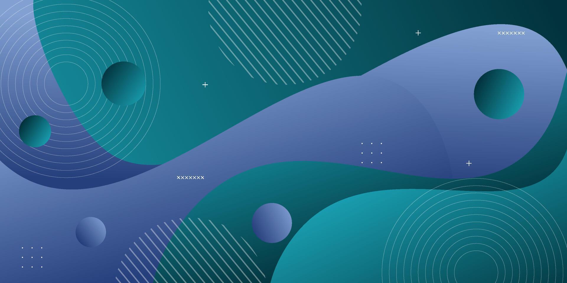 Green and blue geometric business banner design. Creative banner design with wave and line shape as template. Simple design on horizontal banner. Eps10 vector