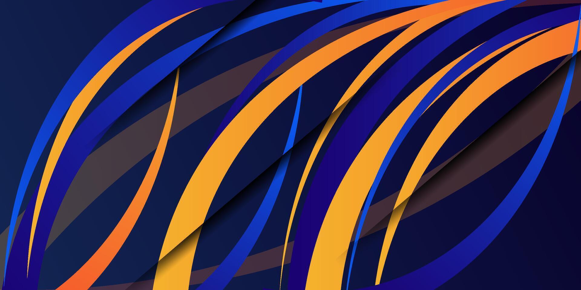 Abstract 3D geometric background pattern with dynamic blue and orange colors. Colorful line pattern design. eps10 vector