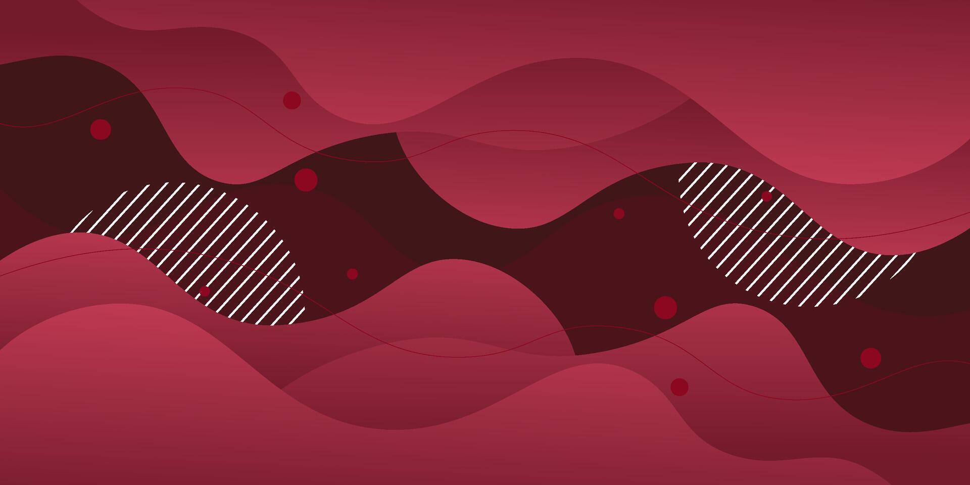 Abstract red wave geometric gradient background with 3d look and simple pattern. Cool and luxury design. eps10 vector