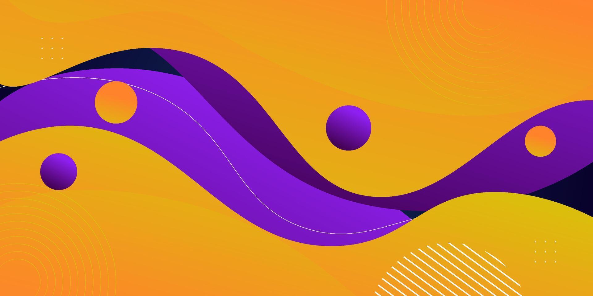 Purple and orange geometric business banner design. Creative banner design with wave and line shapes as template. Simple horizontal banner. Eps10 vector
