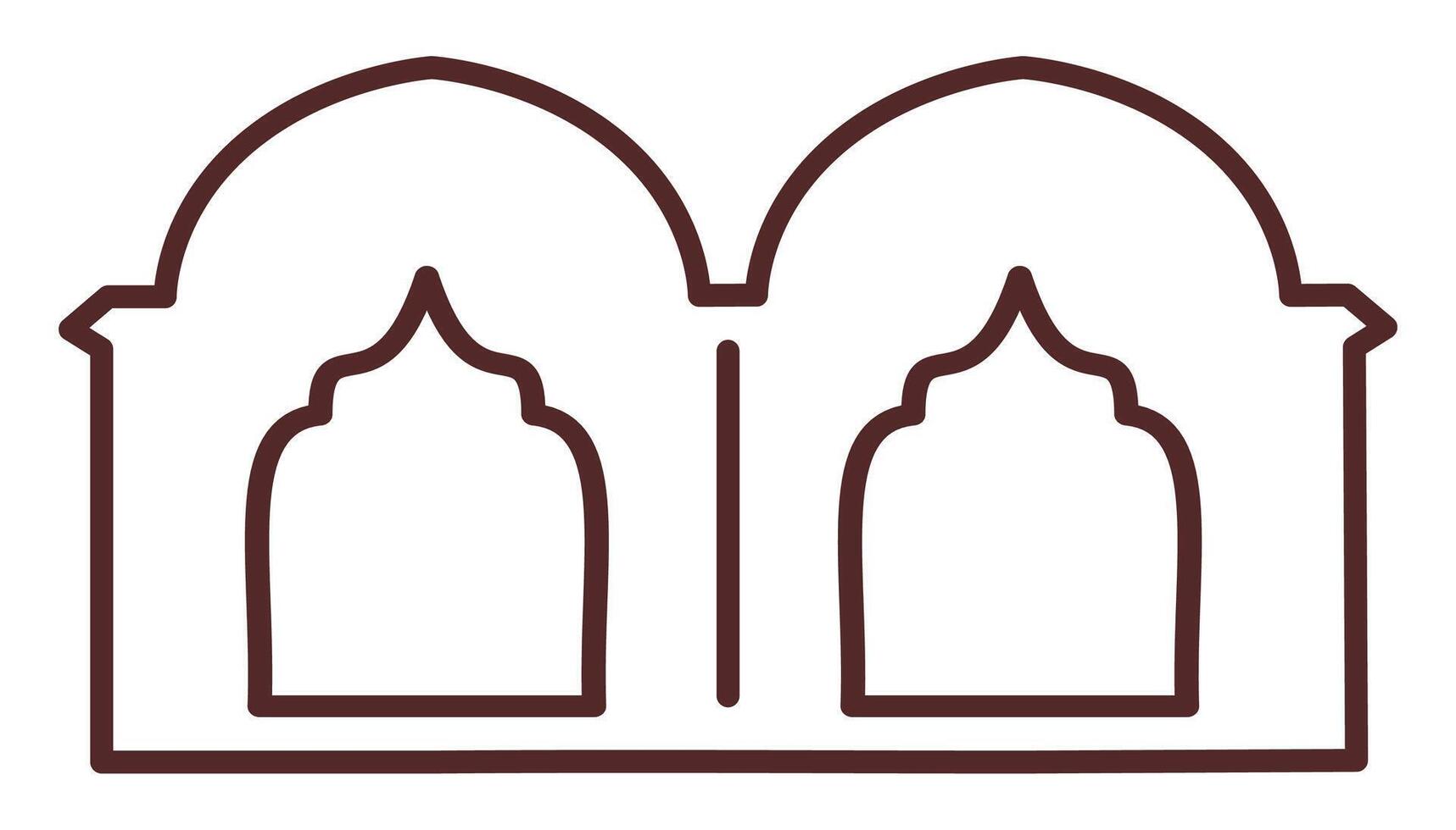 Decorative design featuring twin arches inspired by traditional Islamic architecture, perfect for various artistic applications. vector