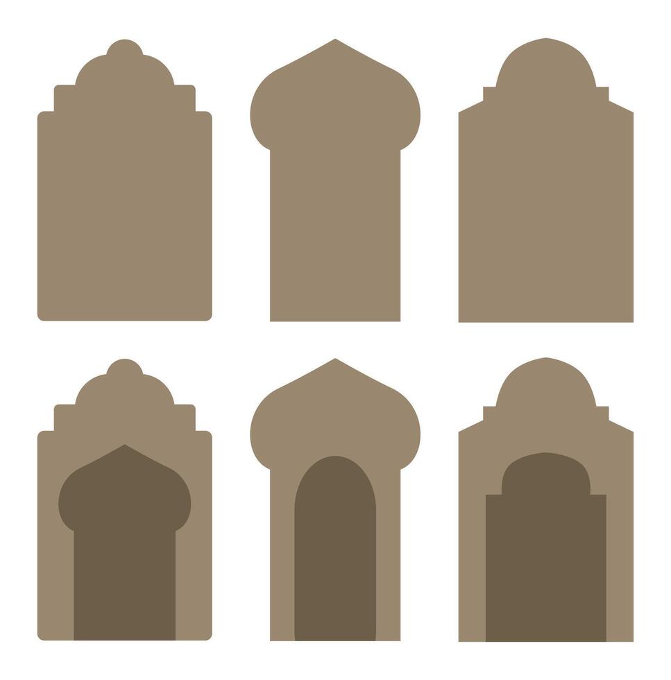 Collection of six unique architectural shapes, perfect for design projects or decorative purposes. vector