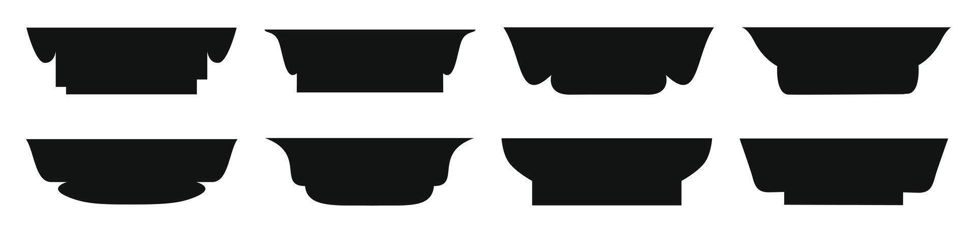 Versatile decorative bowls for home decor, serving snacks or as centerpieces. vector