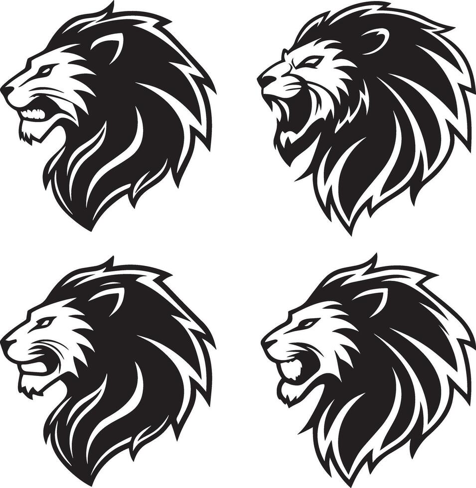 Four Silhouettes of a Grizzly Bear in Various Poses vector