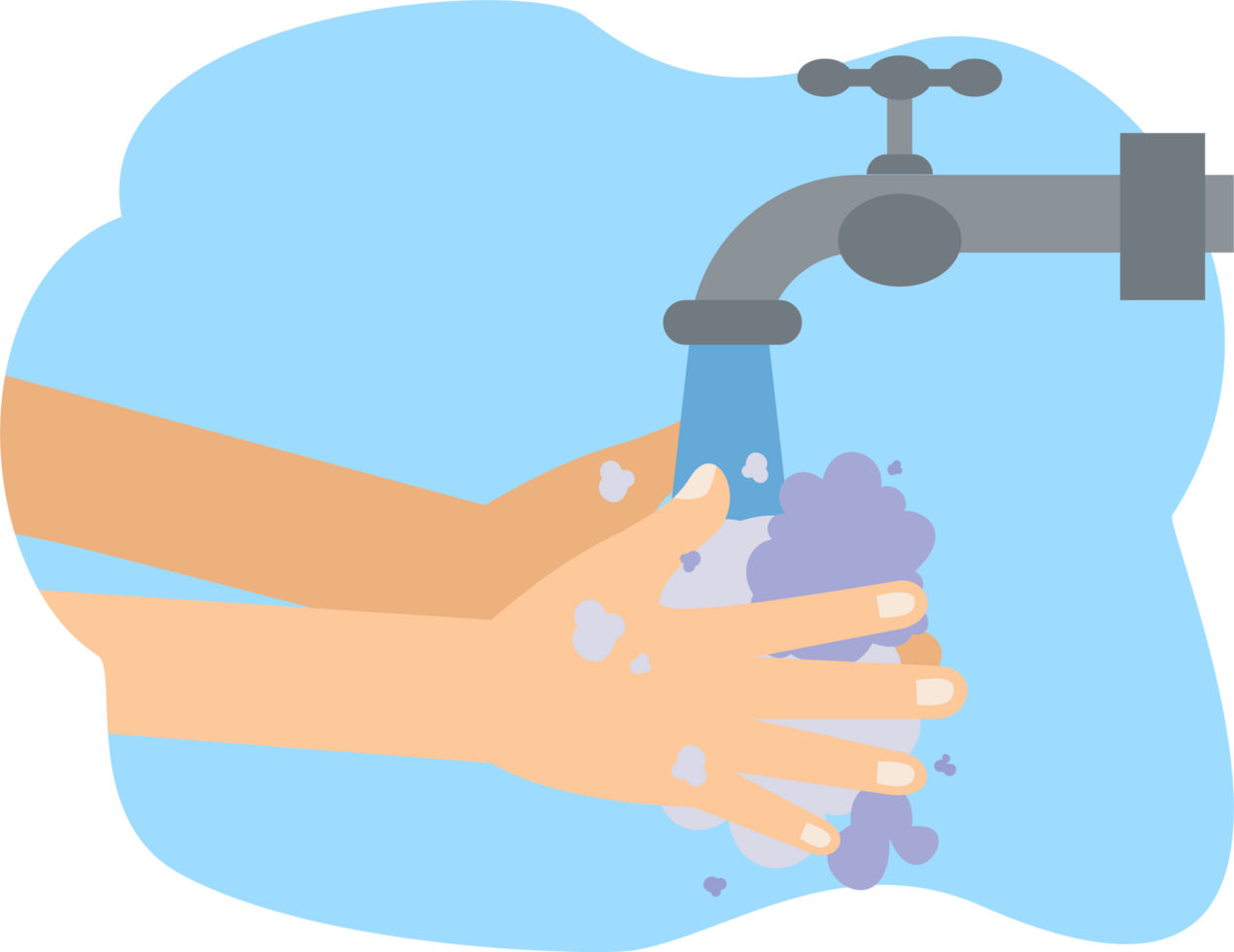 washing hands with soap under running water. washing hands png