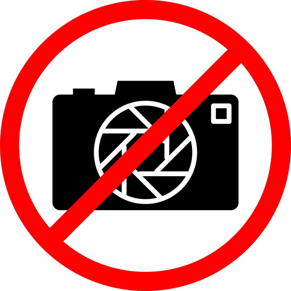 No use camera Sign for Privacy Zones and Restricted Areas. No camera area. No handphone area sign png