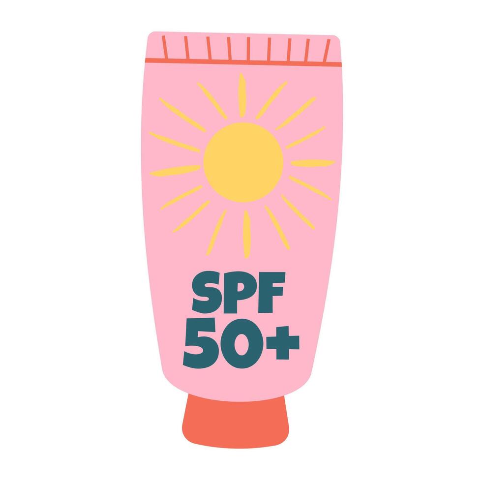 Hand drawn sunscreen isolated on white background vector