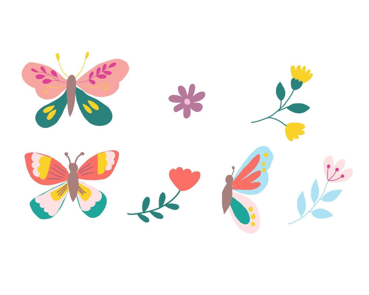Cute Colorful Butterfly Illustration for Baby vector