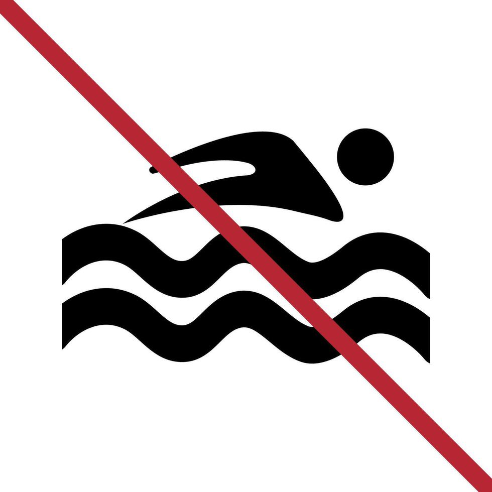 Warning no swim Symbol Sign. Swimming is not allowed. vector