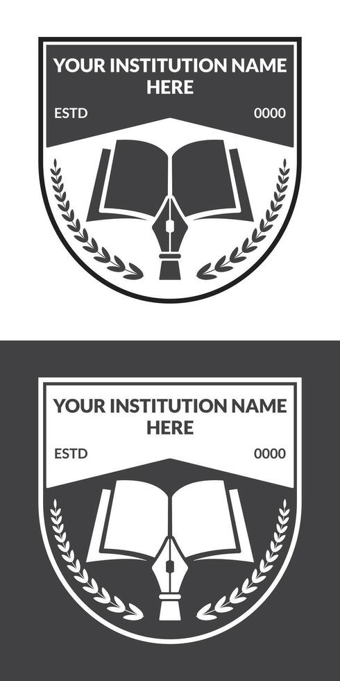 Academic logo design template for institution vector