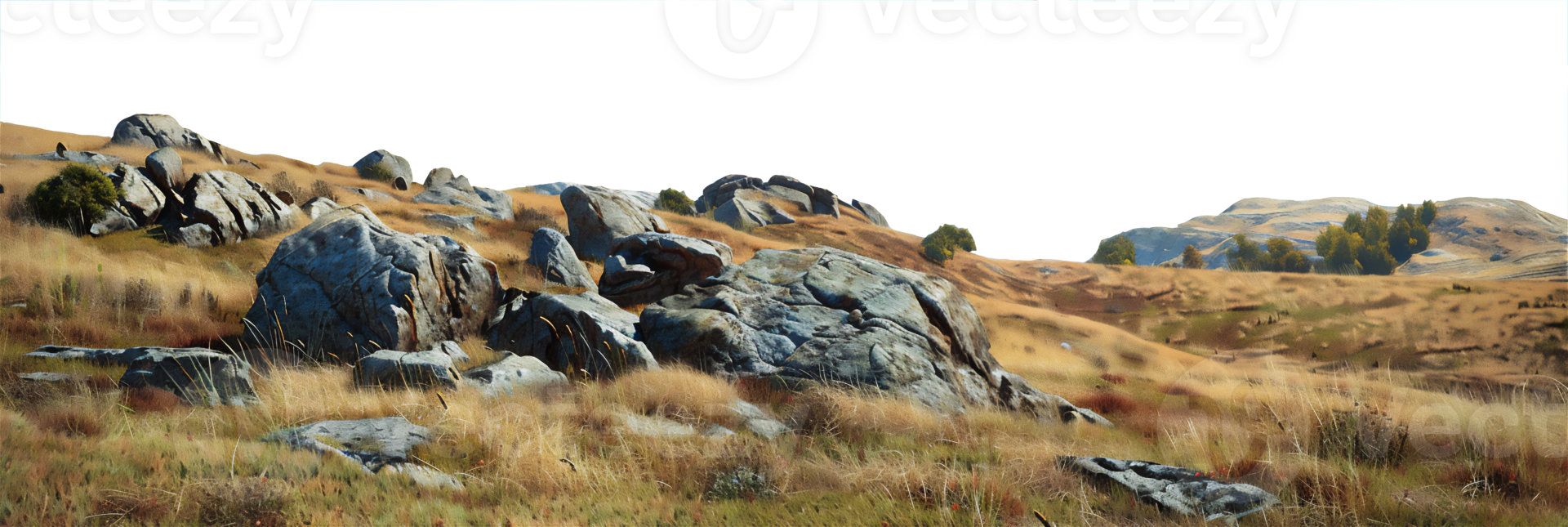 A grassy hill with rocks and grass png