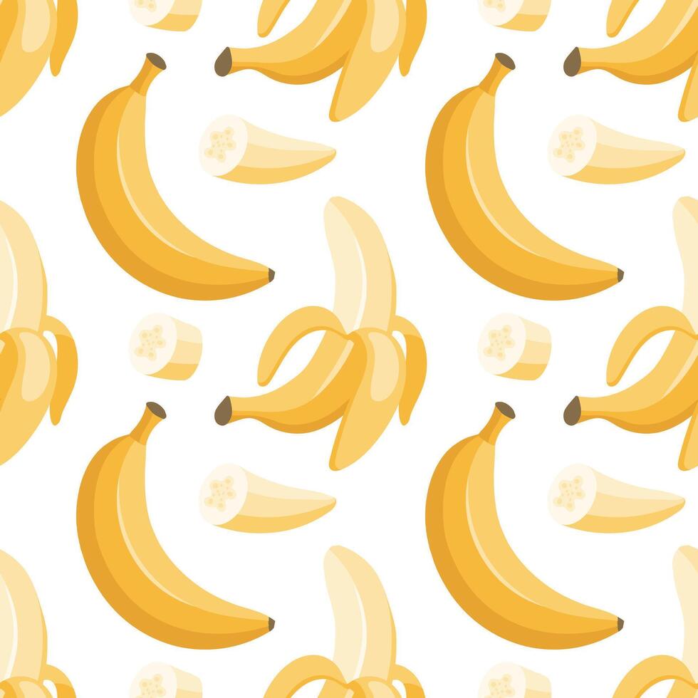 Seamless pattern with bananas. Tropical fruits illustration. Background, print. vector