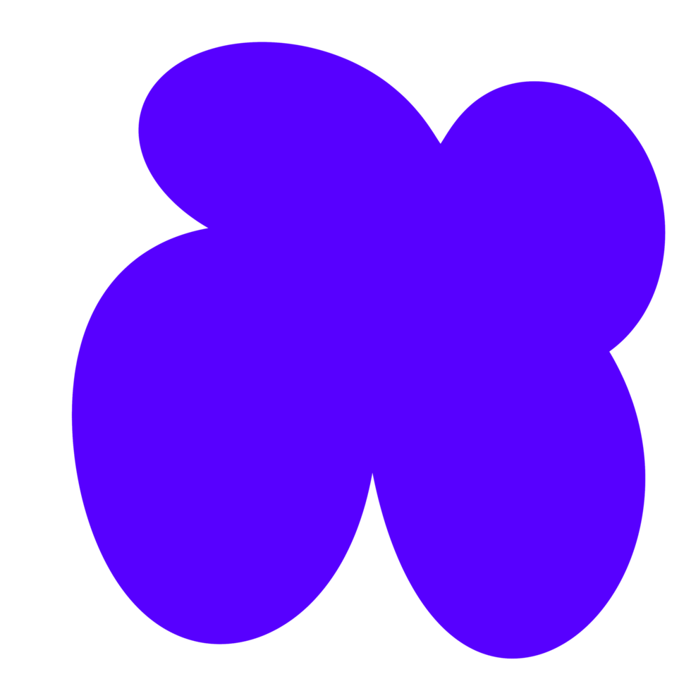 a blue flower with a large heart shape png