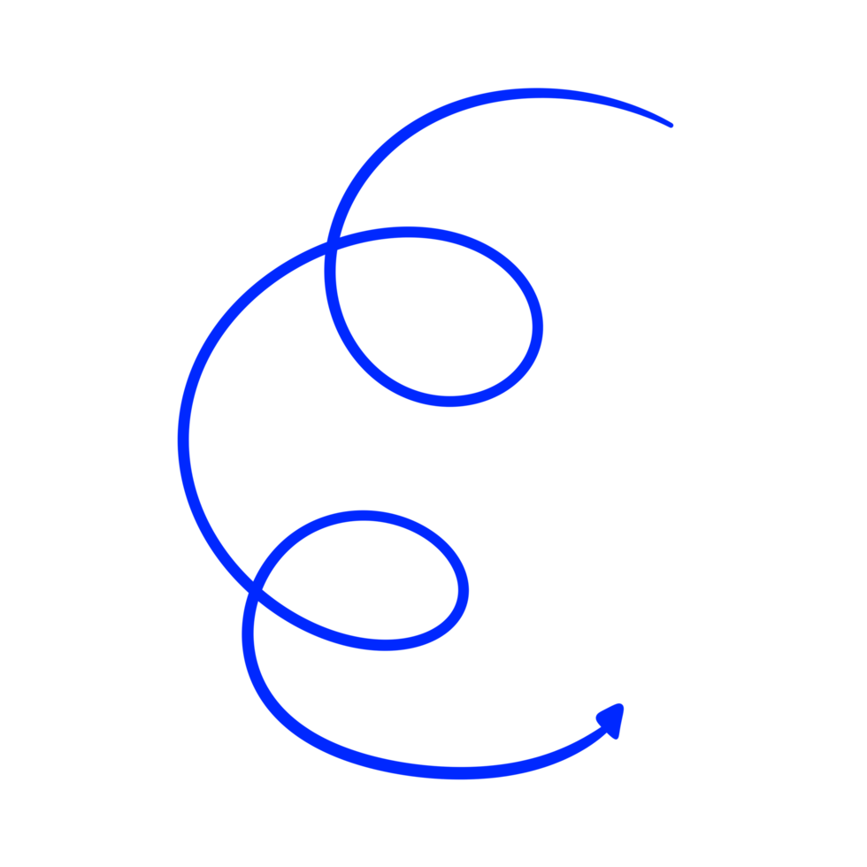 a blue spiral with a curved line on it png
