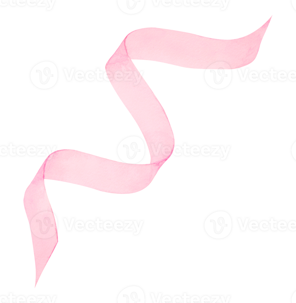 Pink watercolor hand drawn ribbon with elegant flowing movement. A perfect addition to wedding invitations, greeting cards, scrapbooking, and packaging. Great for festive, feminine artistic designs png