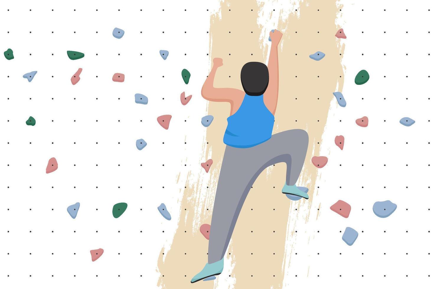 illustration of a man is climbing a wall vector