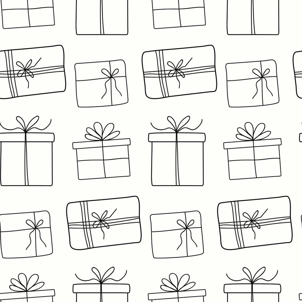 Repeating pattern of decorative gift boxes for festive occasions and celebrations vector