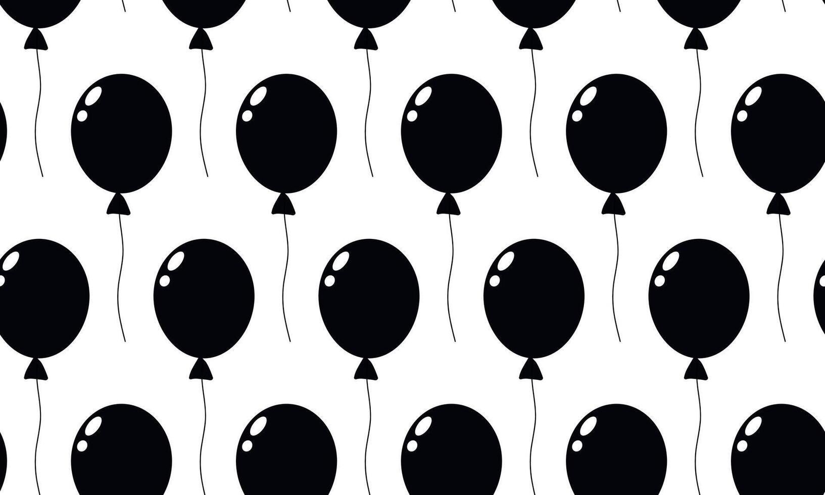 Black balloons create a playful pattern on a white background for festive occasions vector