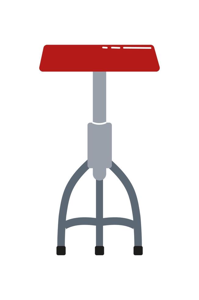 Modern red stool with adjustable height and metal base for versatile seating in contemporary spaces vector