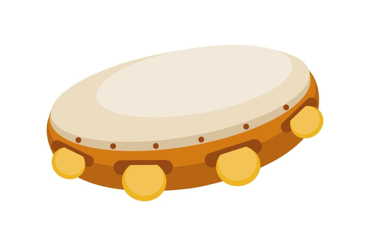 Tambourine instrument displayed on a white background for educational purposes vector