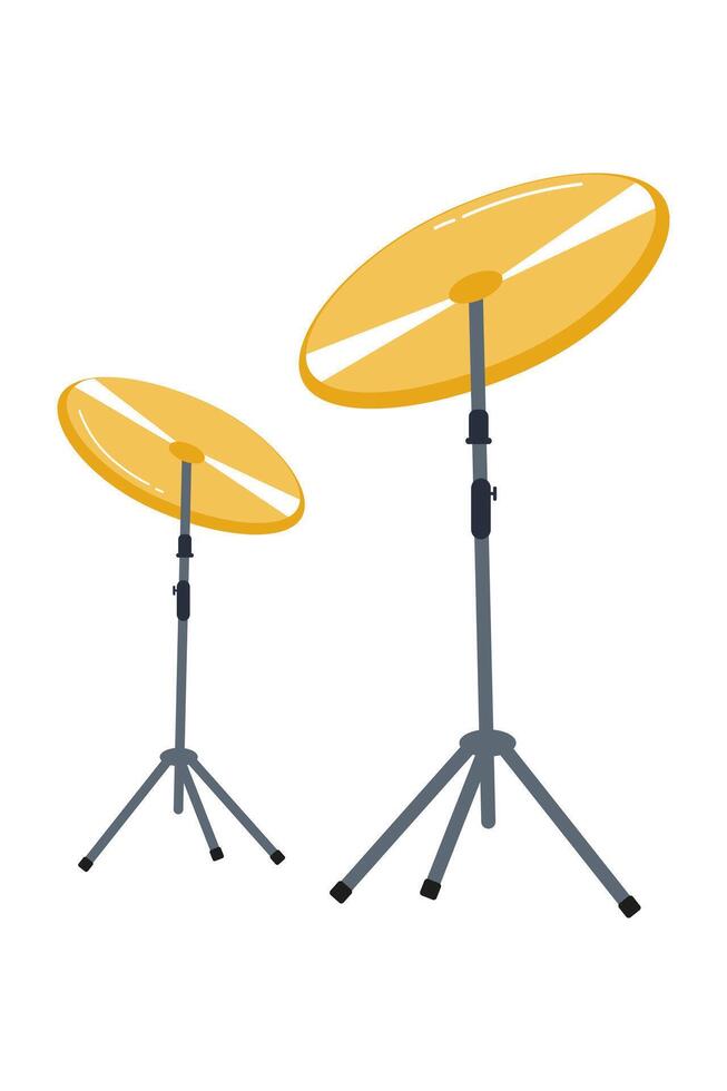 Musical instruments on tripods designed for performances and events vector