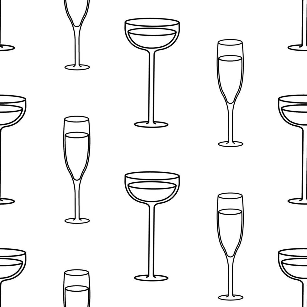 Various glassware designs featuring elegant cocktail and champagne styles on a simple background vector