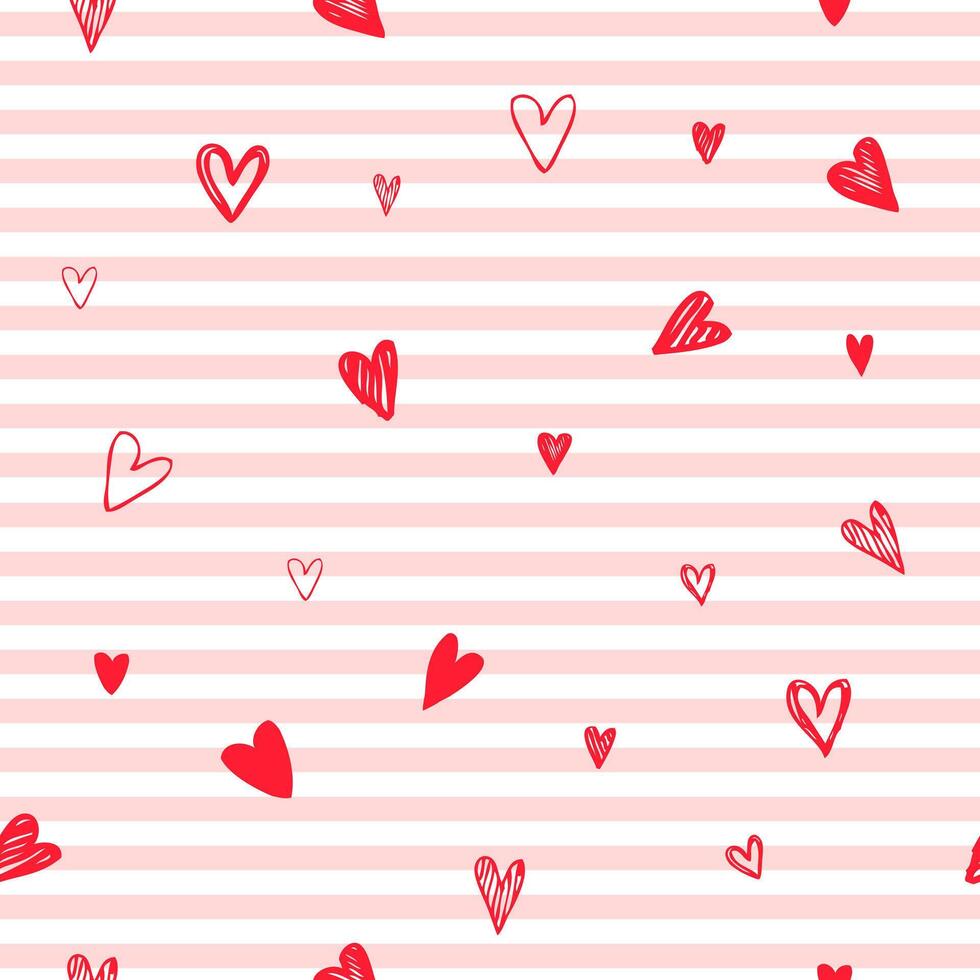 Valentine Hearts, seamless pattern, decorative texture vector