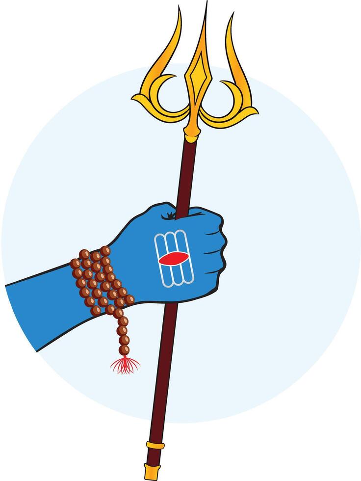 lord shiva hold trishul in hand on maha shivratri vector