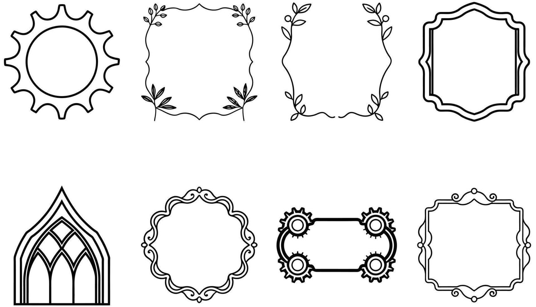 Vintage Ornate Frames with Calligraphic Borders on White Background vector
