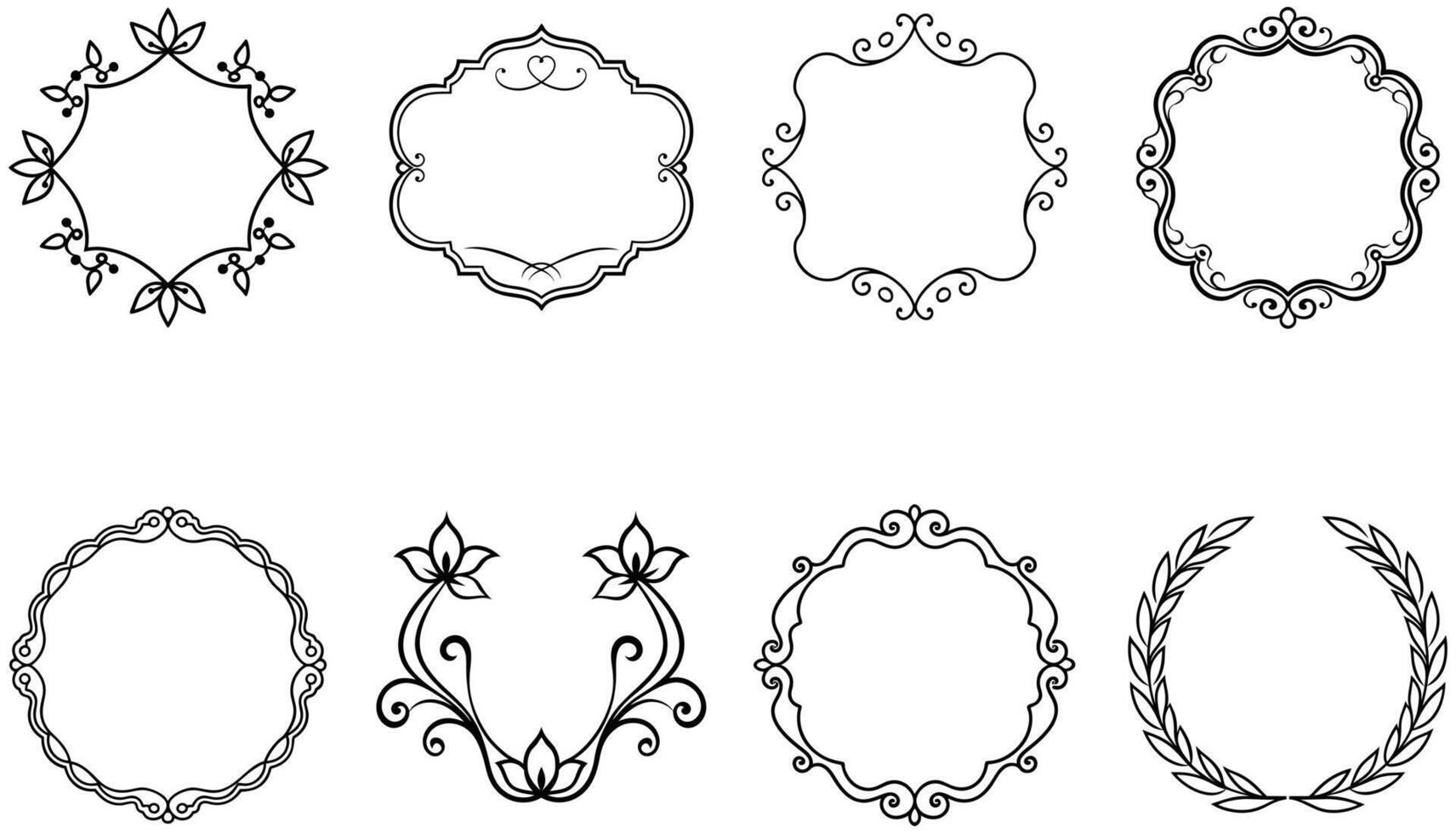 Antique Ornamental Frames for Wedding Invitations on White Background vector