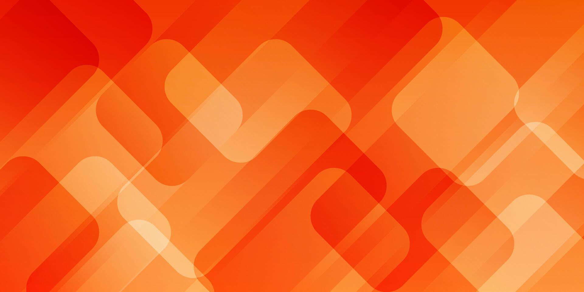 bright orange geometric background with transparent rectangle pattern vector