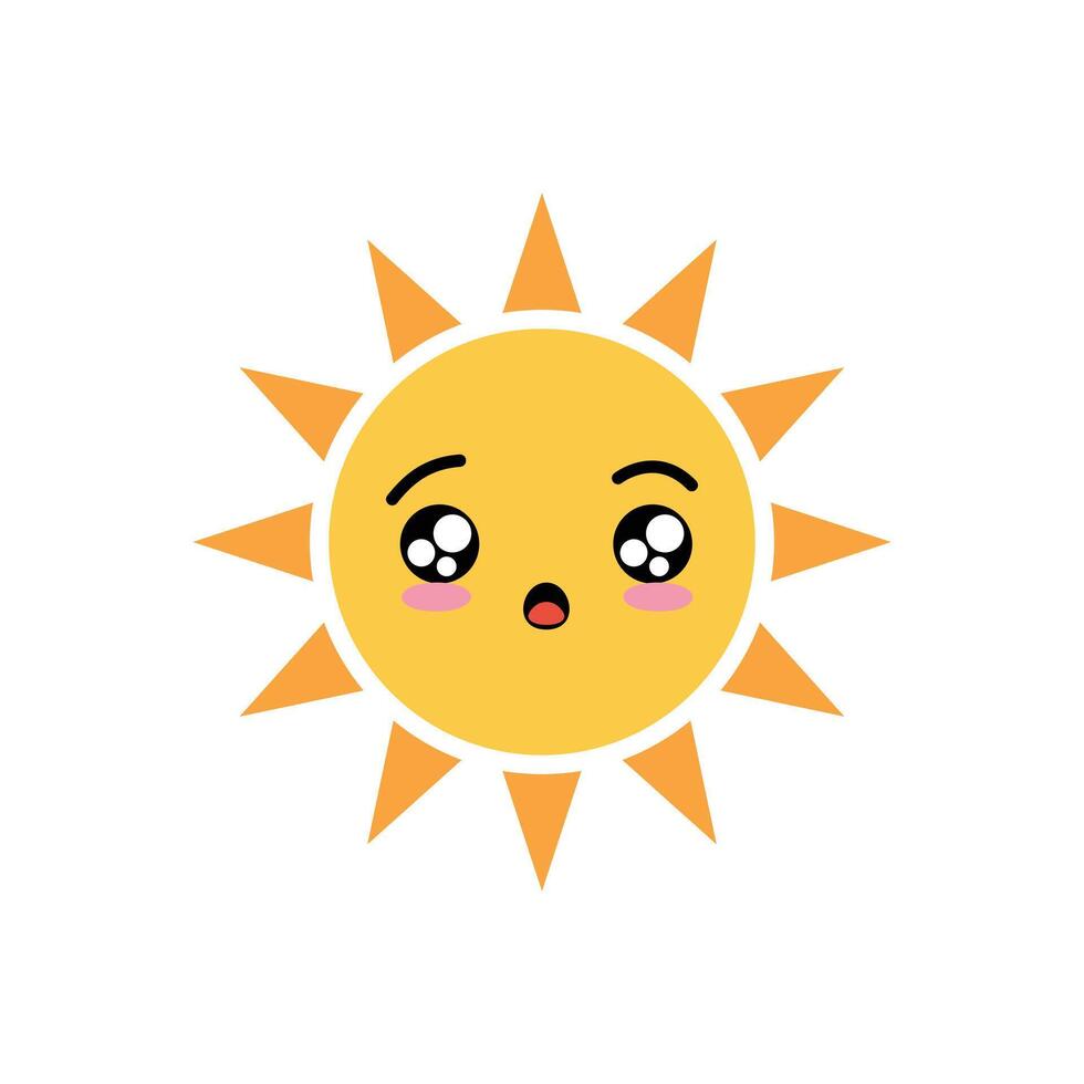 Sun affection face expression clipart vector