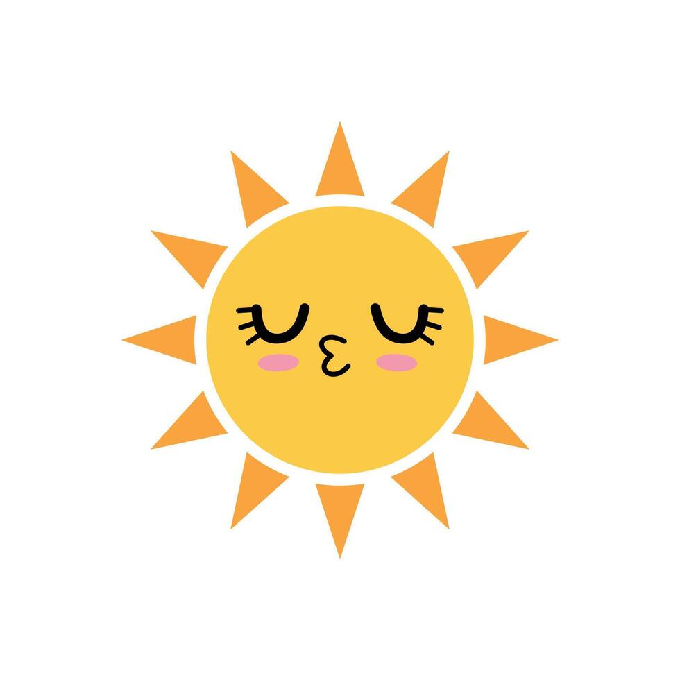 Sun happyness face expression clipart vector