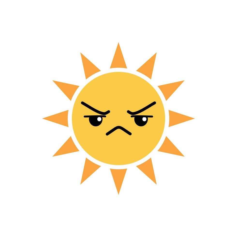Sun judging face clipart expression vector