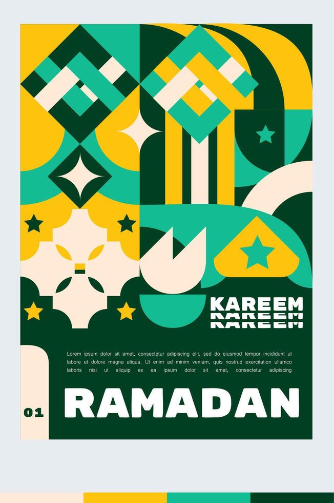 Ramadan islamic calendar poster vector