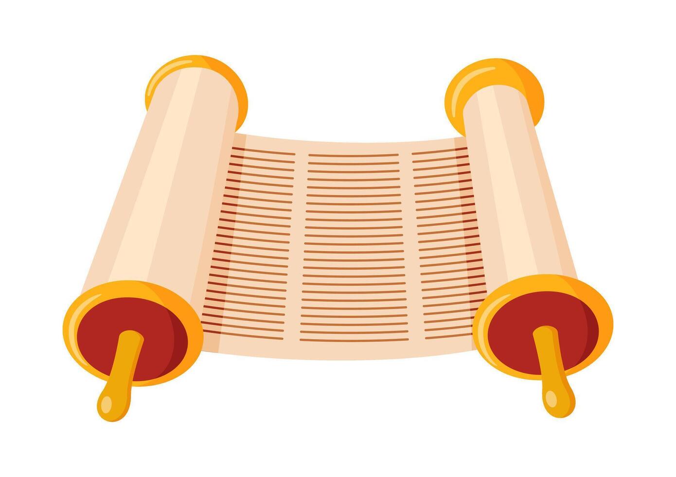 Torah scroll Hand drawn trendy flat style isolated icon. Ancient Jewish bible book scroll of Torah. Jewish holidays icon vector