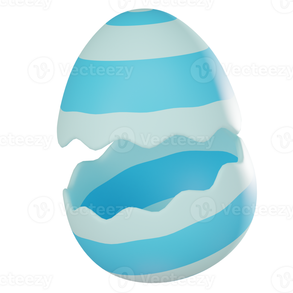 3D render, Easter Egg Broken and Celebrations, Icon Illustration png