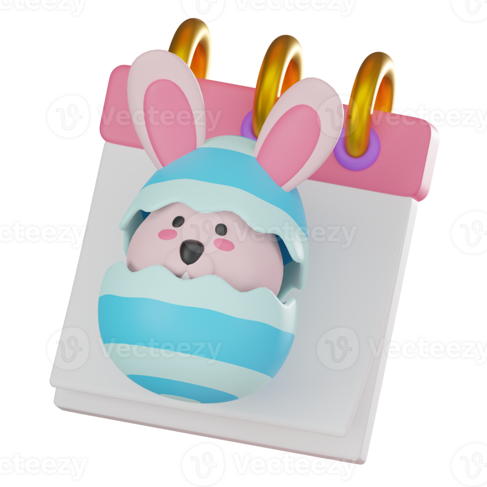 3D rende,Easter Day Calendar for Holiday and Religious Themes, Icon Illustration png