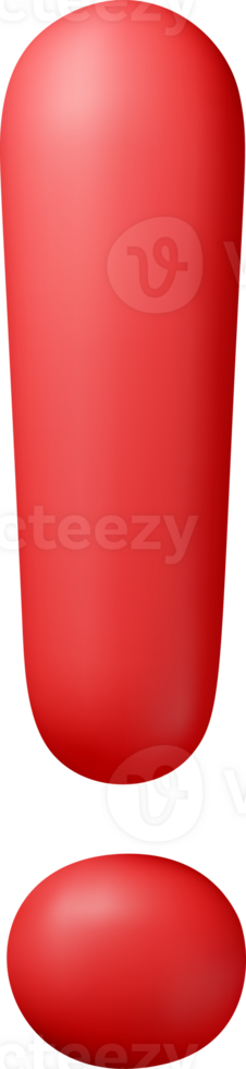 3D red exclamation mark icon png